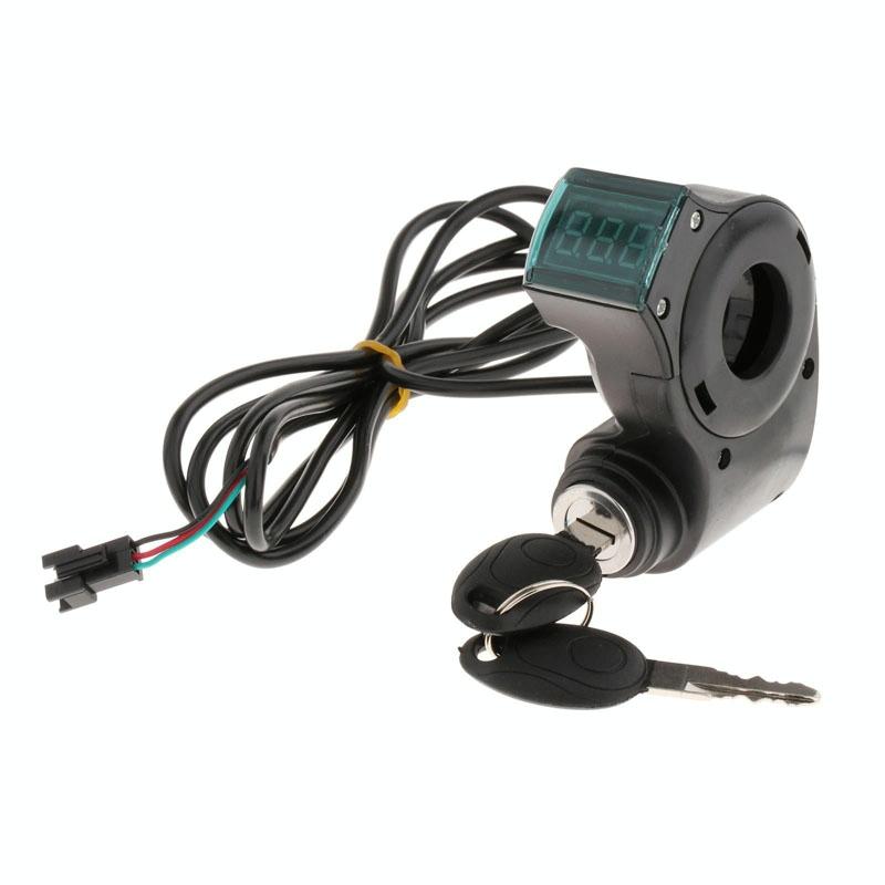 Ev Scooter Disconnect Switch with Digital Display and Keys - Black