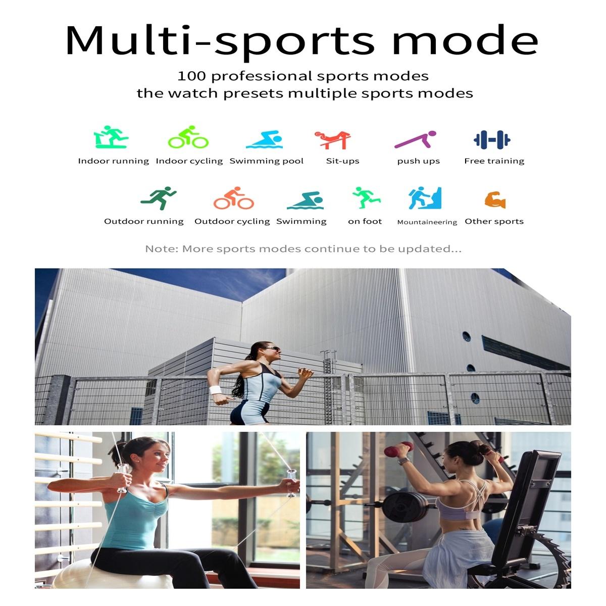 Smart Watch With Heart Rate And Blood Pressure Monitoring - Colour Screen - Black