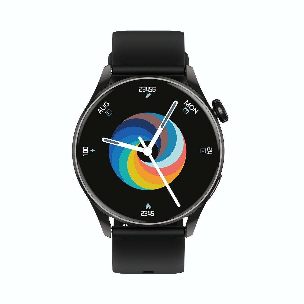 Smart Watch With Heart Rate And Blood Pressure Monitoring - Colour Screen - Black