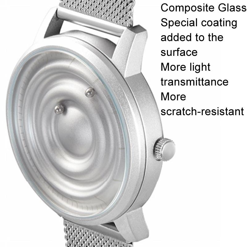 Stainless Steel Men Quartz Watch with Magnetic Strap - 40mm - Silver