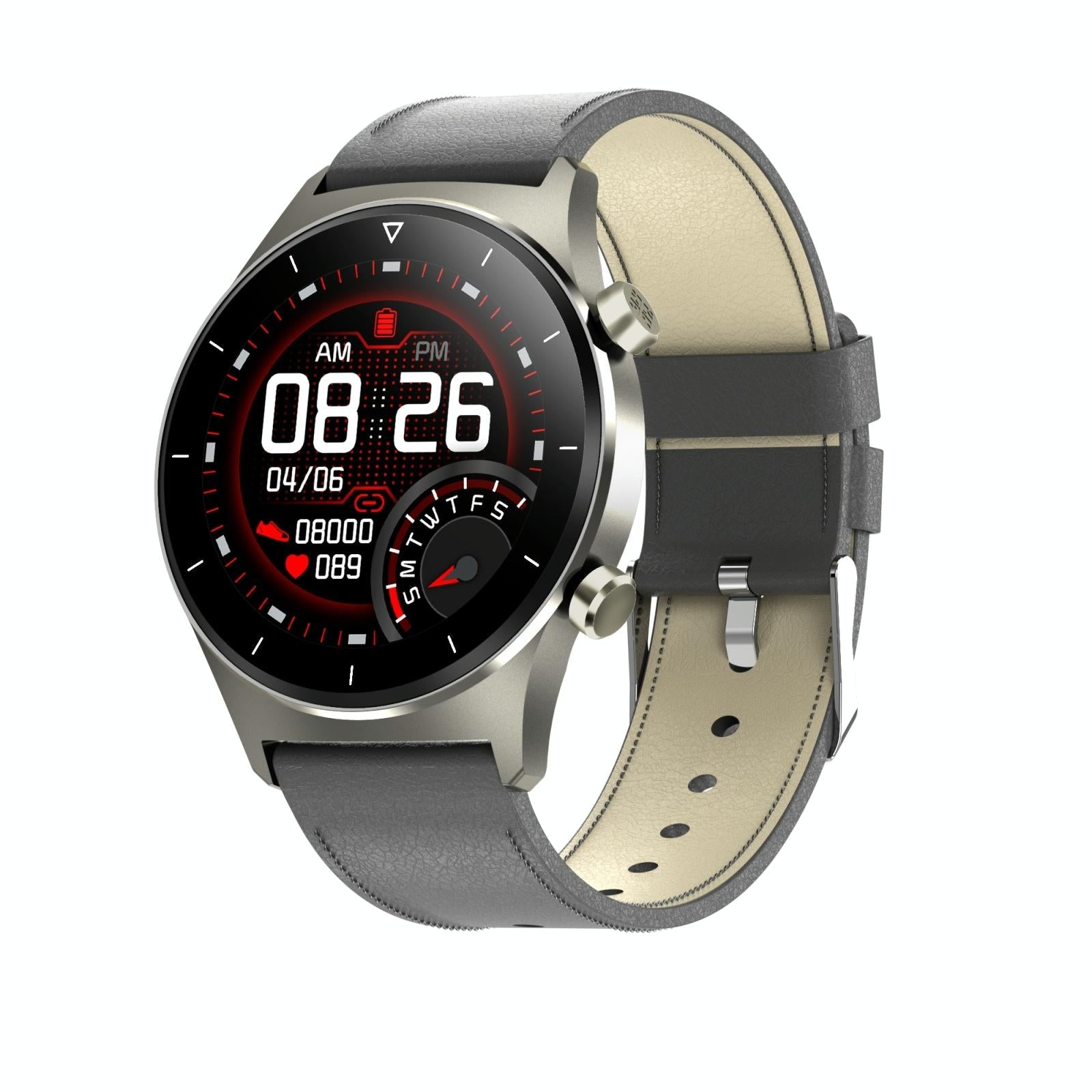 Waterproof Smart Watch With Heart / Bp / Oxygen / Sleep Monitoring - Ip68 - Silver