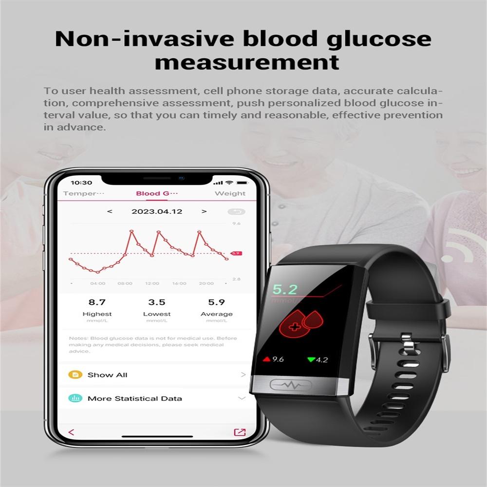 Smart Watch With Heart / Bp / Oxygen / Glucose Monitoring Available - Blue