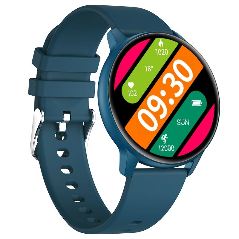 Waterproof Smart Watch With Colour Screen - Ip68 - Blue