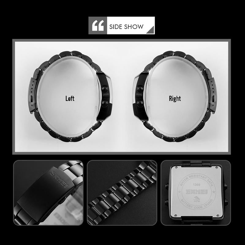 Vintage Gold Steel Square Watch - Waterproof & Luminous - Rose Gold