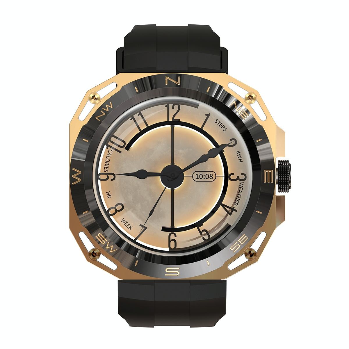 Smart Watch With Heart And Blood Monitoring Colour Screen - Gold