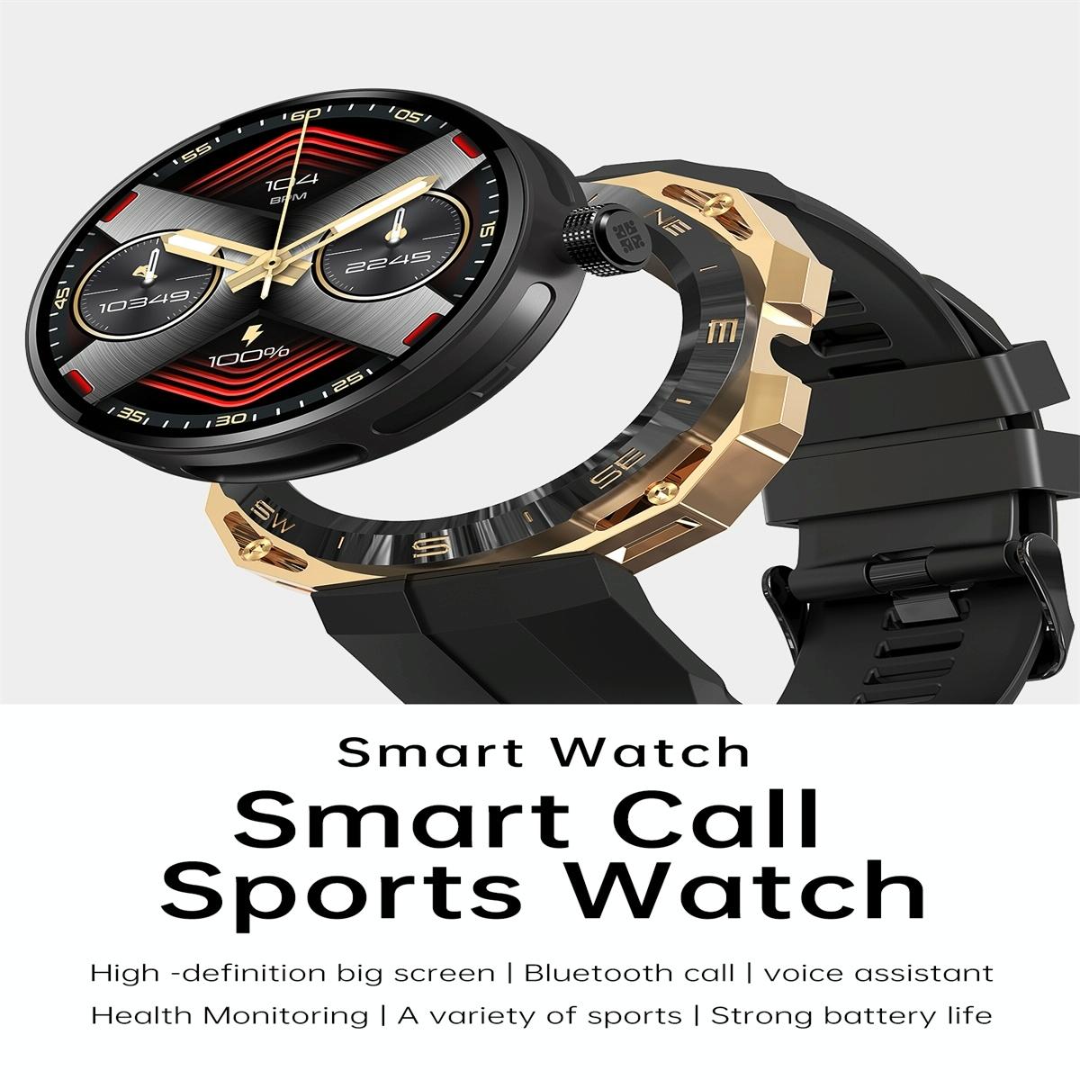 Smart Watch With Heart And Blood Monitoring Colour Screen - Gold