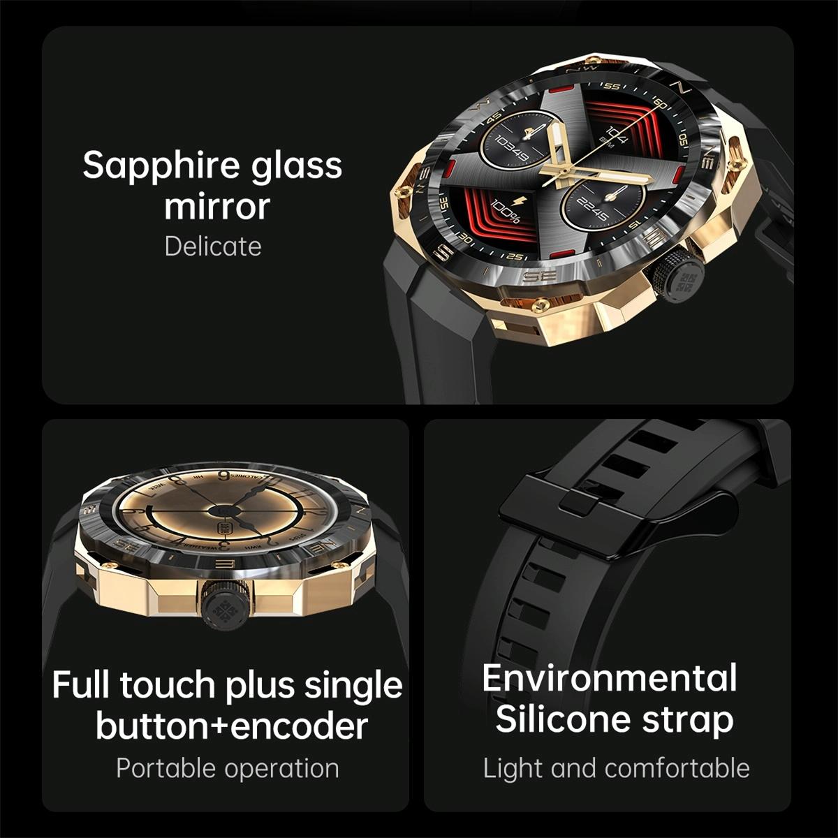 Smart Watch With Heart And Blood Monitoring Colour Screen - Gold