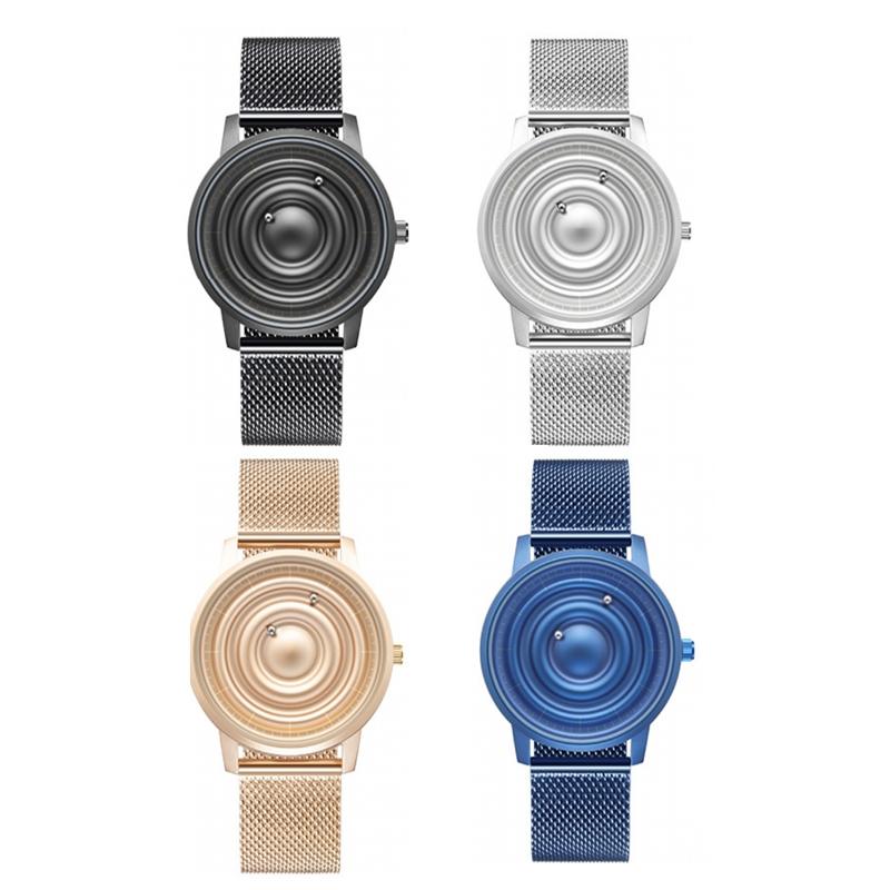 Stainless Steel Men Quartz Watch with Magnetic Strap - 40mm - Rose Gold