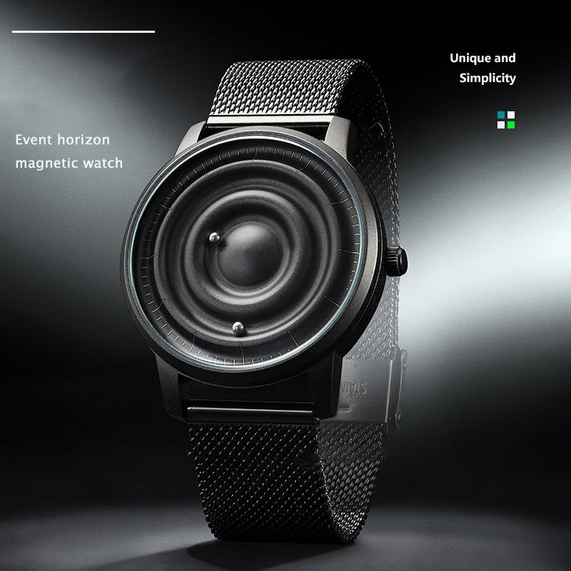 Stainless Steel Men Quartz Watch with Magnetic Strap - 40mm - Rose Gold