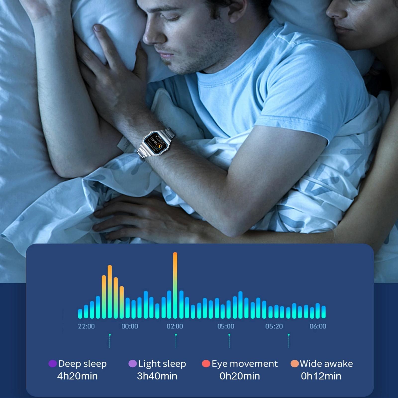 Leather Band Smartwatch With Waterproof Colour Screen - Grey