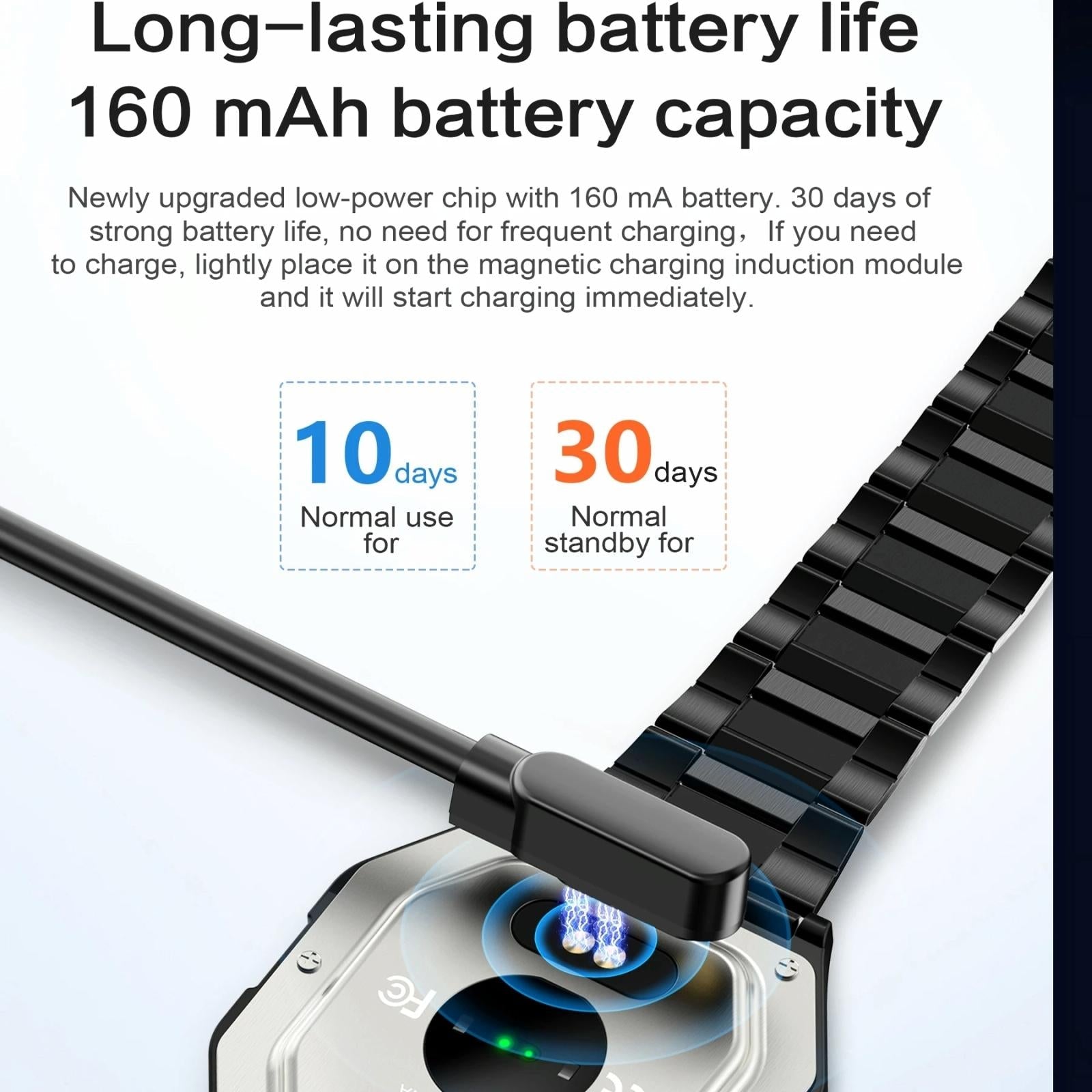 Waterproof Steel Smart Watch With Colour Screen - Silver