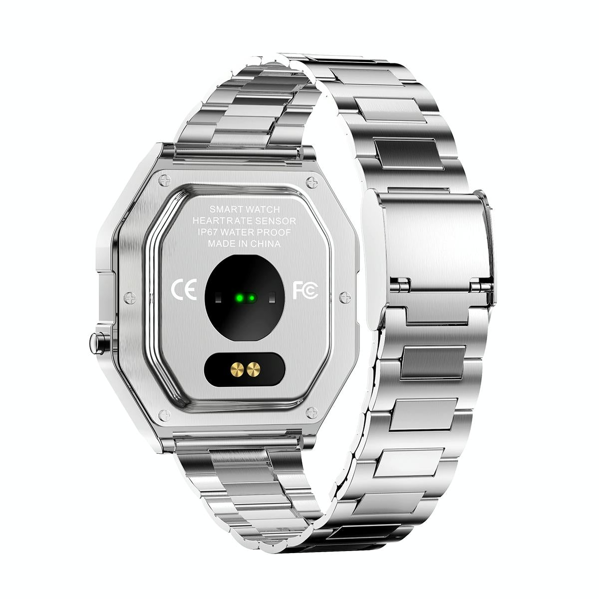Waterproof Steel Smart Watch With Colour Screen - Silver