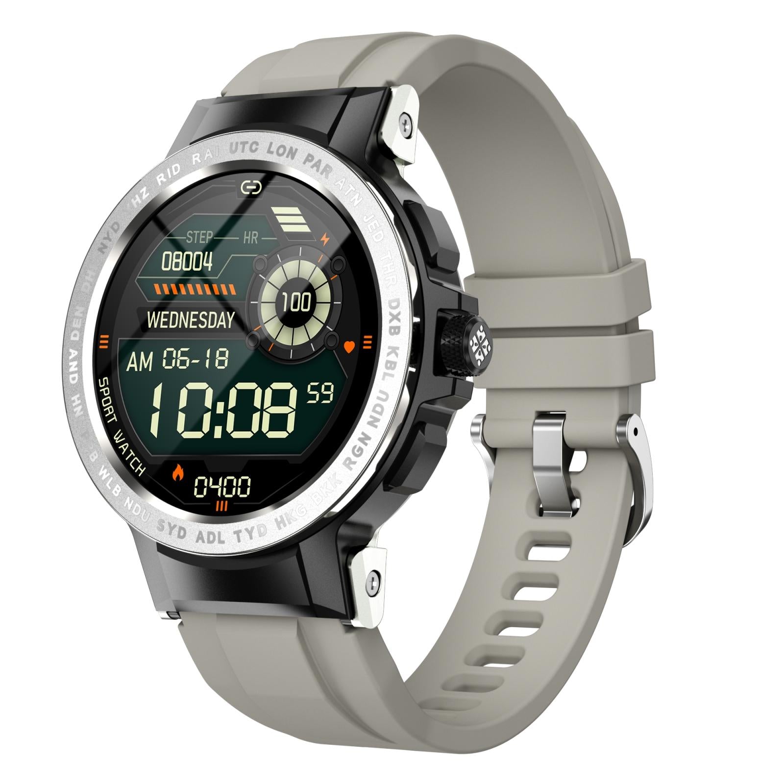 Waterproof Smart Watch With Colour Screen - Ip68 - Silver