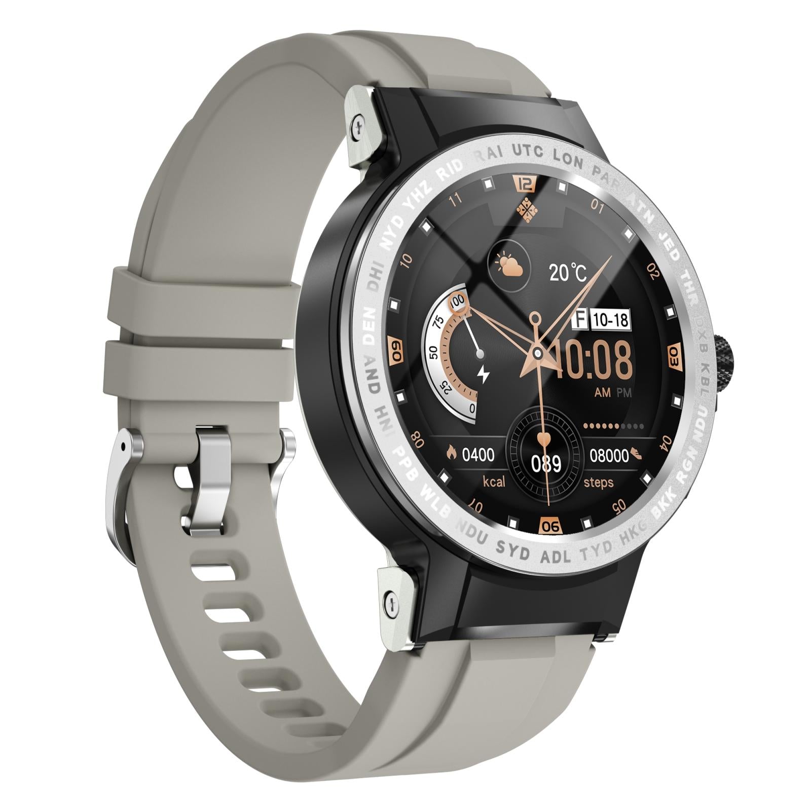Waterproof Smart Watch With Colour Screen - Ip68 - Silver