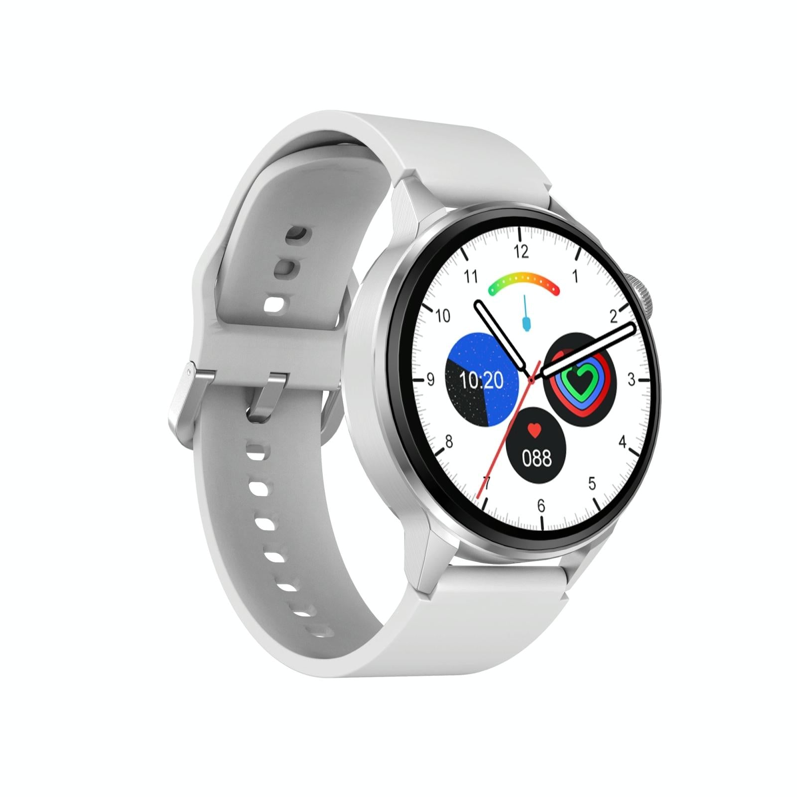 Silicone Band Smart Watch With Colour Screen - Silver