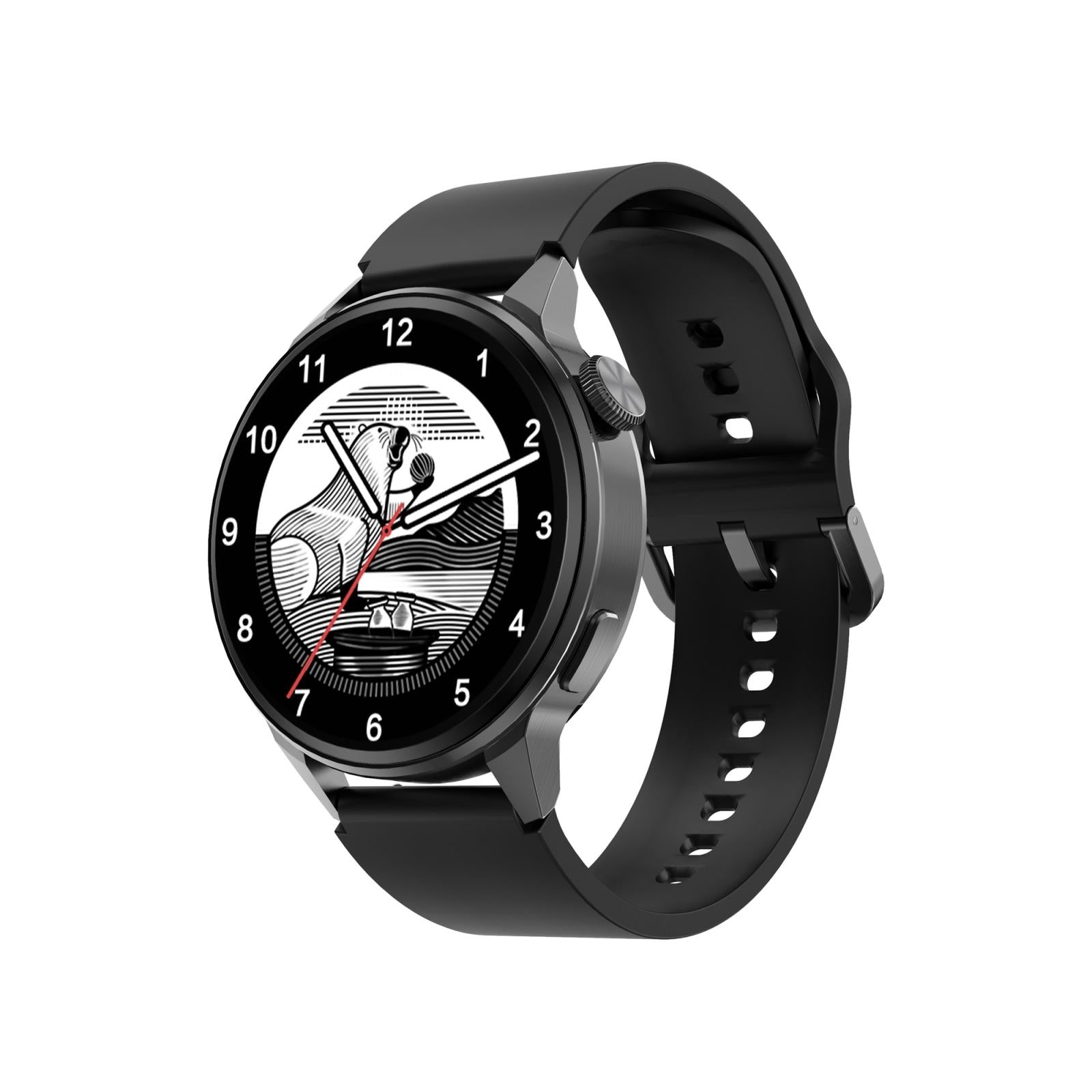 Silicone Band Smart Watch With Colour Screen - Silver