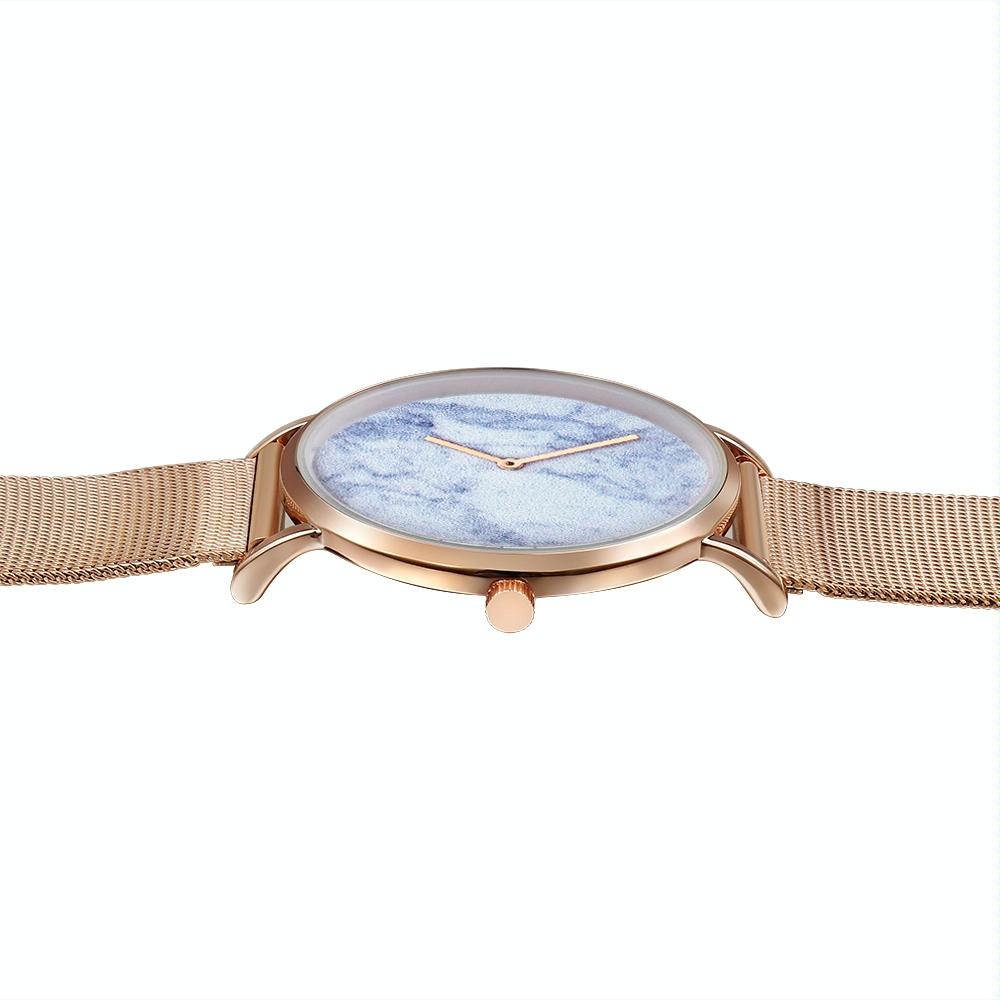 Stylish Men Quartz Watch with Gold Alloy Case and Stainless Steel Band - Round Dial - Wa0733D