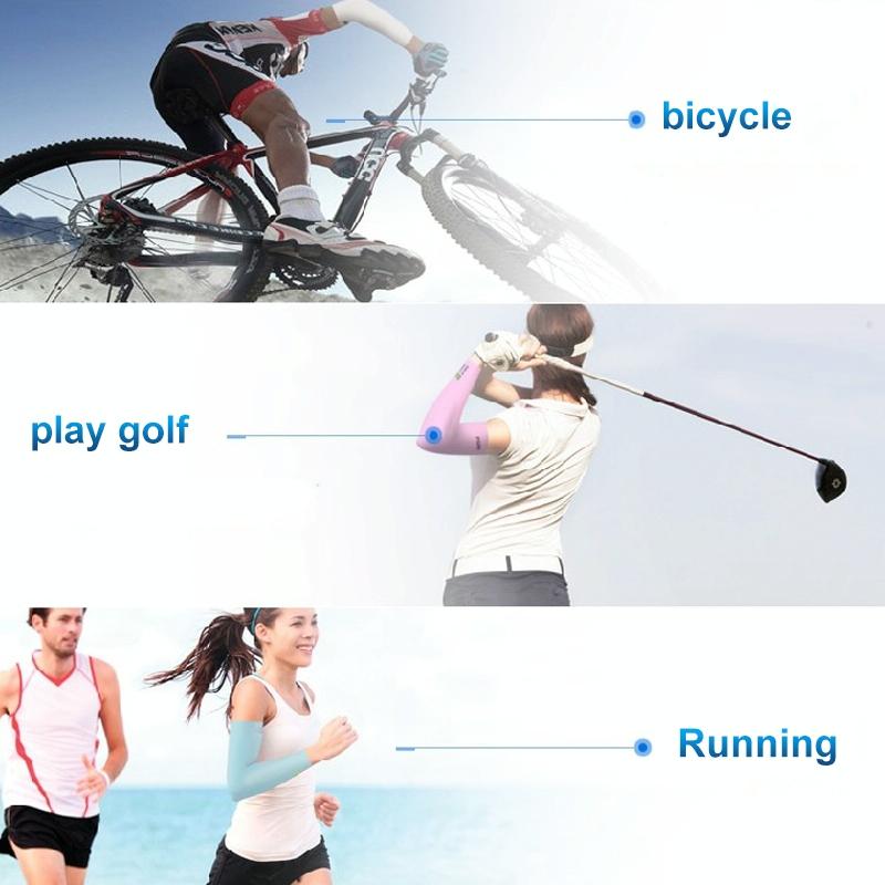 Breathable Golf Sunscreen Sleeve - Fluorescent Green - Grey