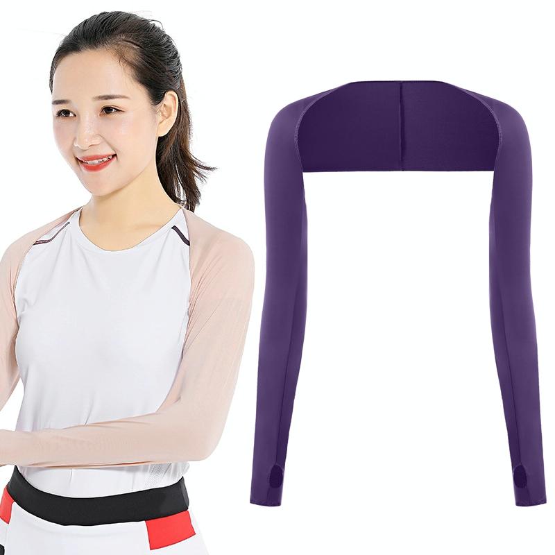 Sun Protection Golf Shawl Sleeves For Outdoor Sports And Cycling - Deep Purple