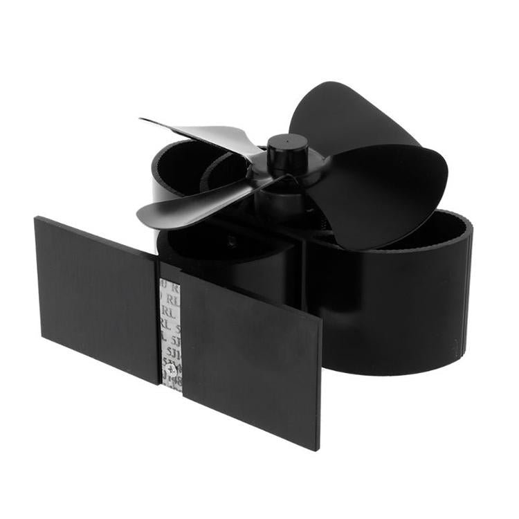 High Temperature 4-blade Heat Powered Stove Fan for Fireplaces - Silver