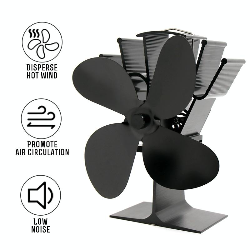 Eco-friendly Heat Powered Stove Fan for Wood / Gas / Pellet Stoves - White