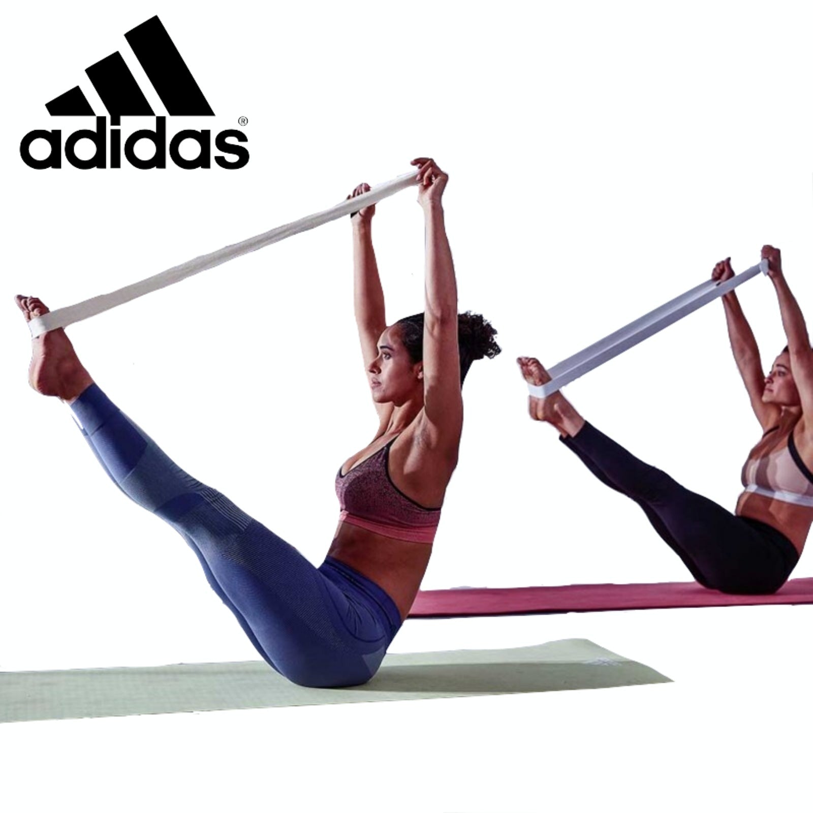 2pc Set Adidas Stretch Assist Band Looped + Yoga Strap 2.5m Long Adjustable Belt