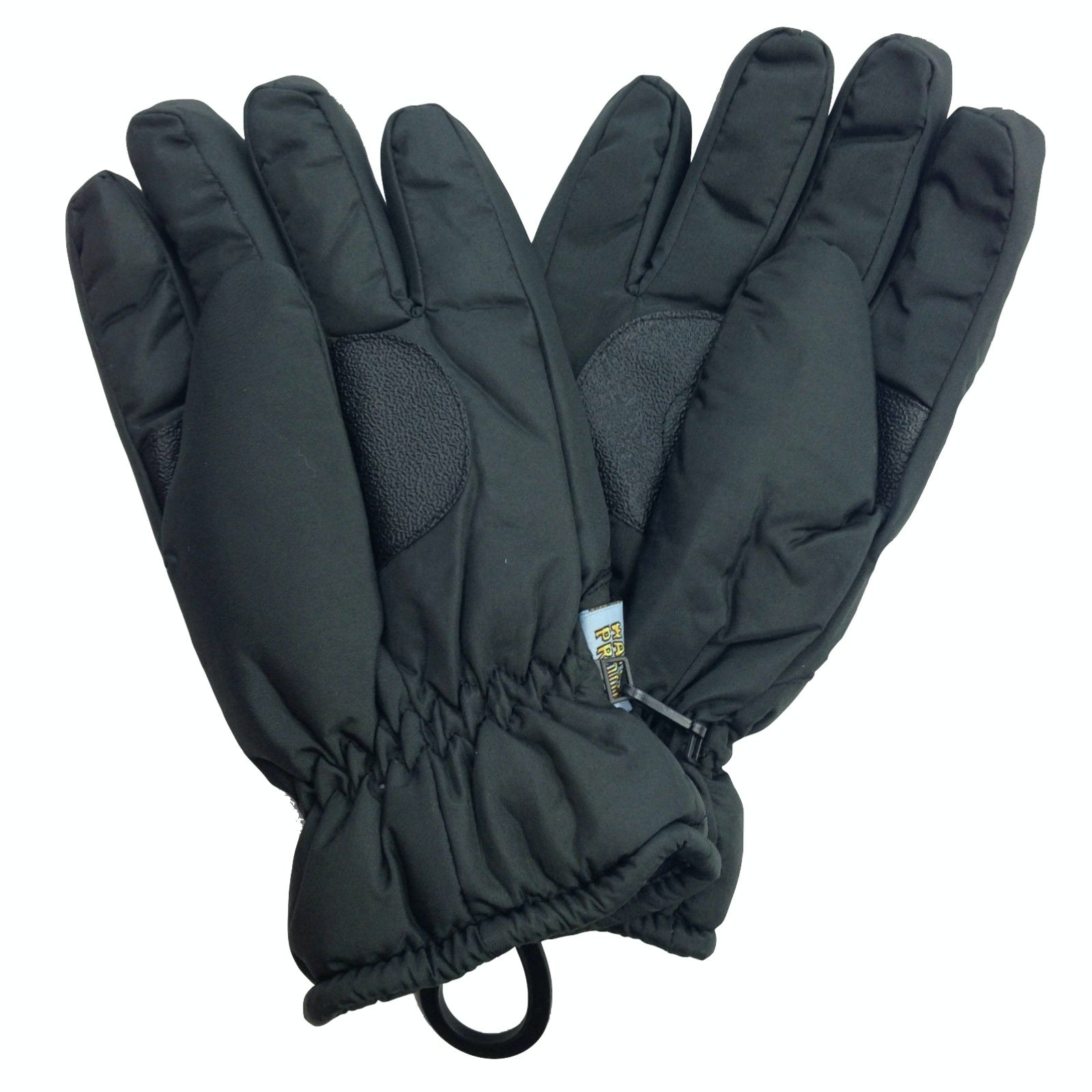 Mens Thermal Ski Gloves Waterproof Warm Winter Snow Insulation Plain - Black - S/M