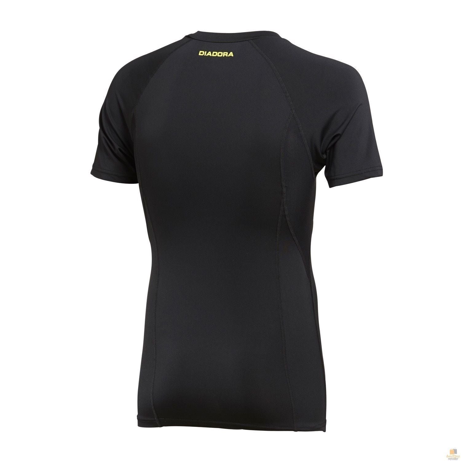 Mens DIADORA Compression Short Sleeve T Shirt Top Gym Thermal - Black - XXL