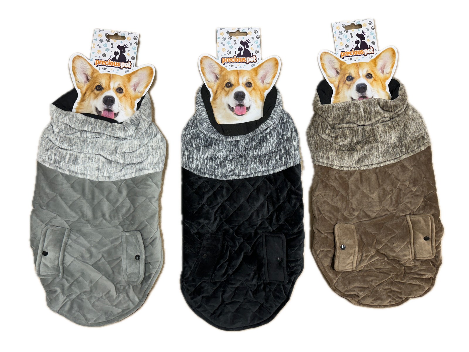 50cm Quilted Dog Jacket Coat Warm Winter Pet Clothes Vest Padded Windbreaker