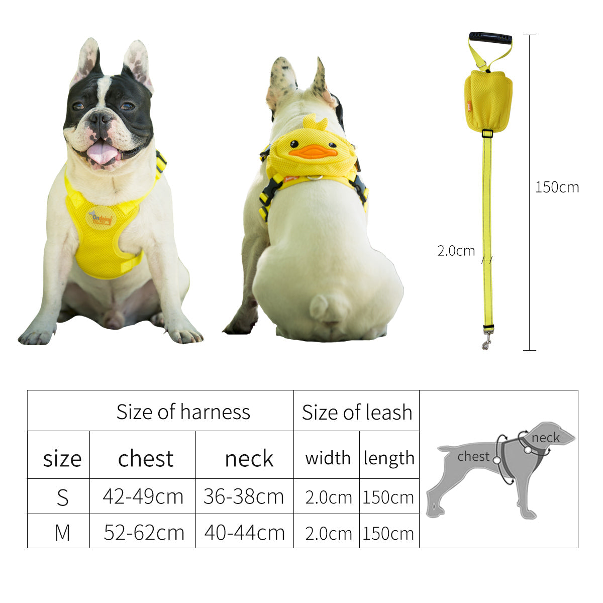 Ondoing Pet Saddle Bag Dog Harness Backpack Hiking Traveling Outdoor Bags Cute Costume (Yellow tiger bag with leash)L