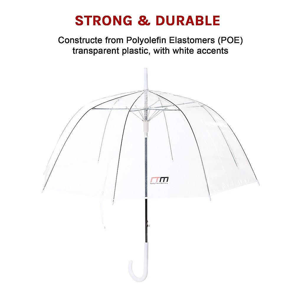 5x Clear Transparent Rain Walking Umbrella Parasol PVC Dome