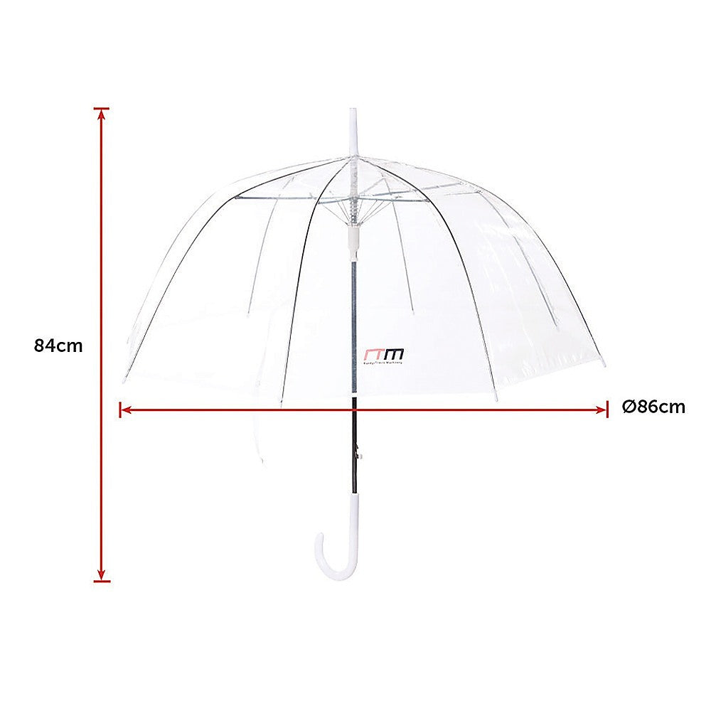 5x Clear Transparent Rain Walking Umbrella Parasol PVC Dome