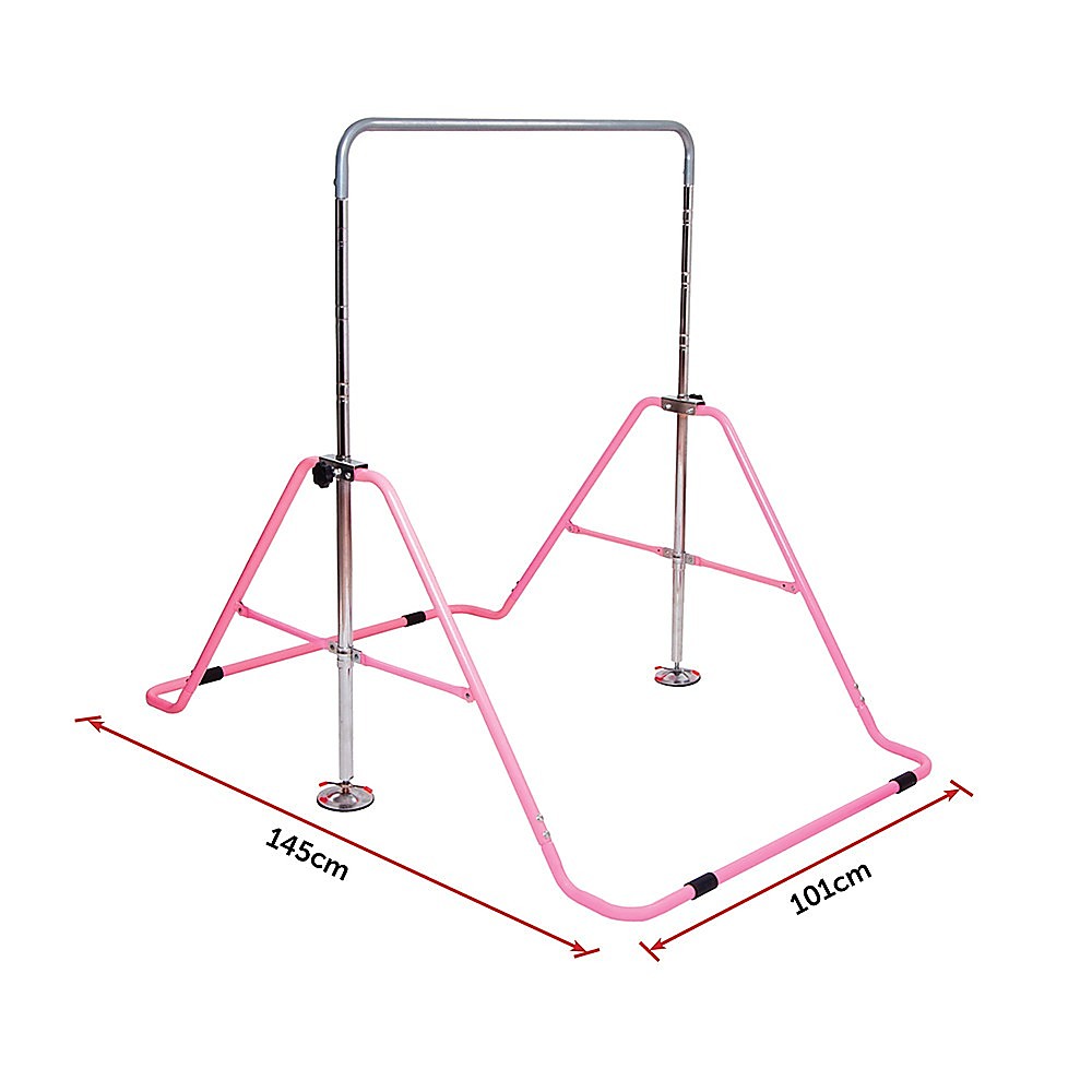 Kids Gymnastics Bars Training Horizontal Bar Monkey Kip Bar Pink