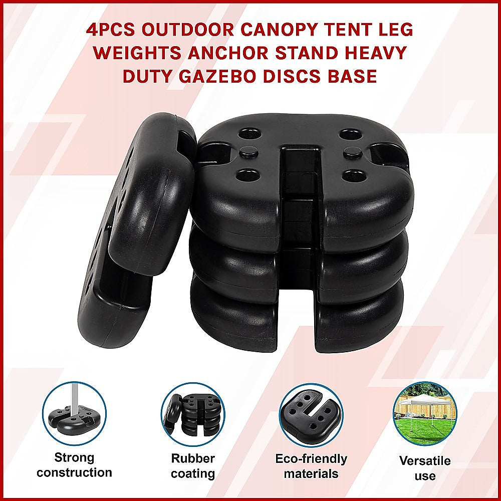 4pcs Outdoor Canopy Tent Leg Weights Anchor Stand Heavy Duty Gazebo Discs Base