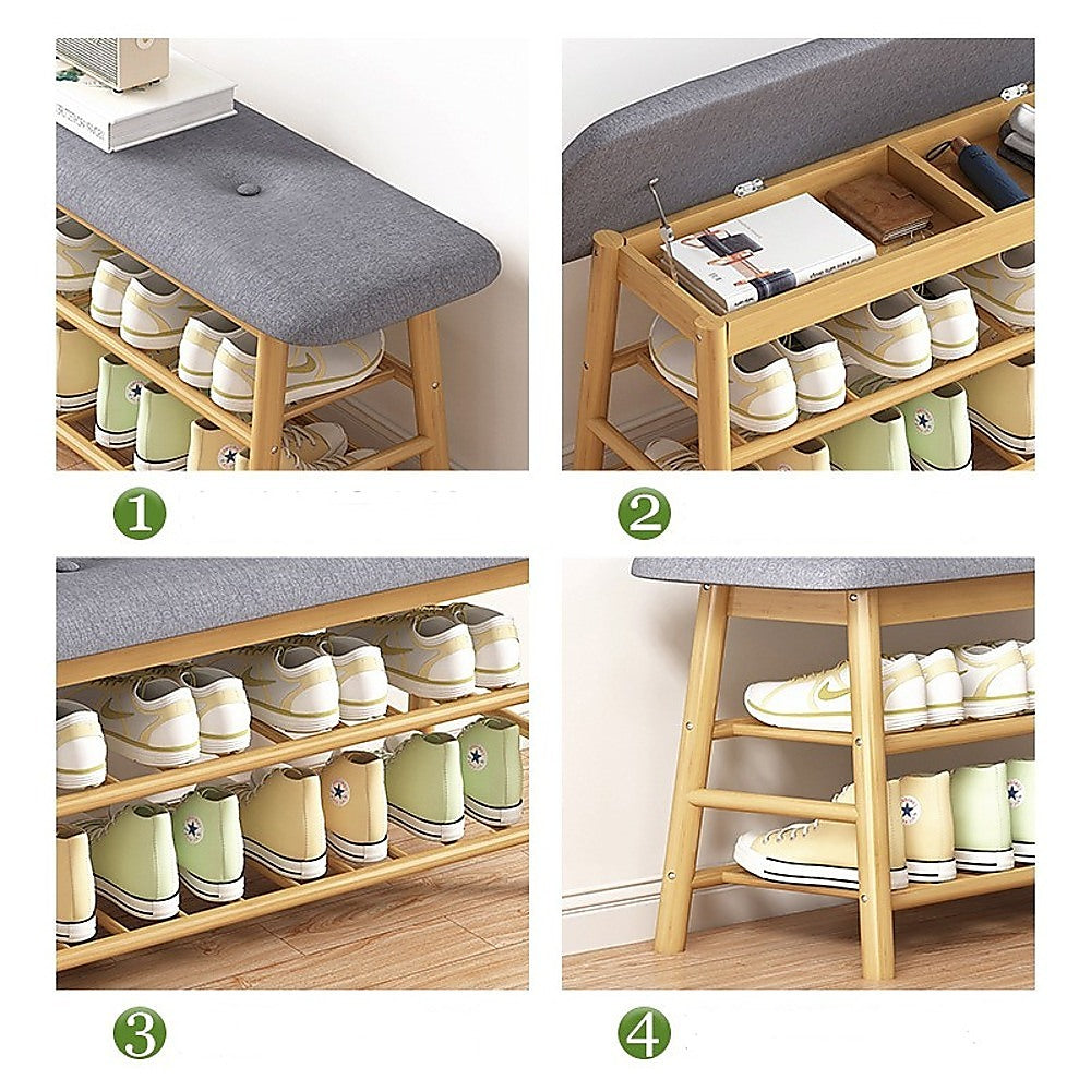 Shoe Stool Storage Rack Cabinet Multifunctional Space Saving