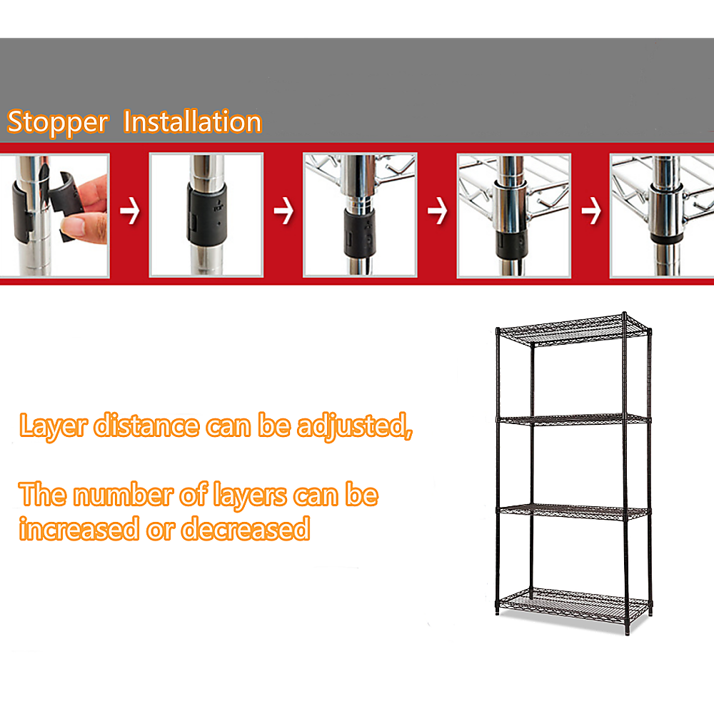 Modular Wire Storage Shelf 900 x 350 x 1800mm Steel Shelving