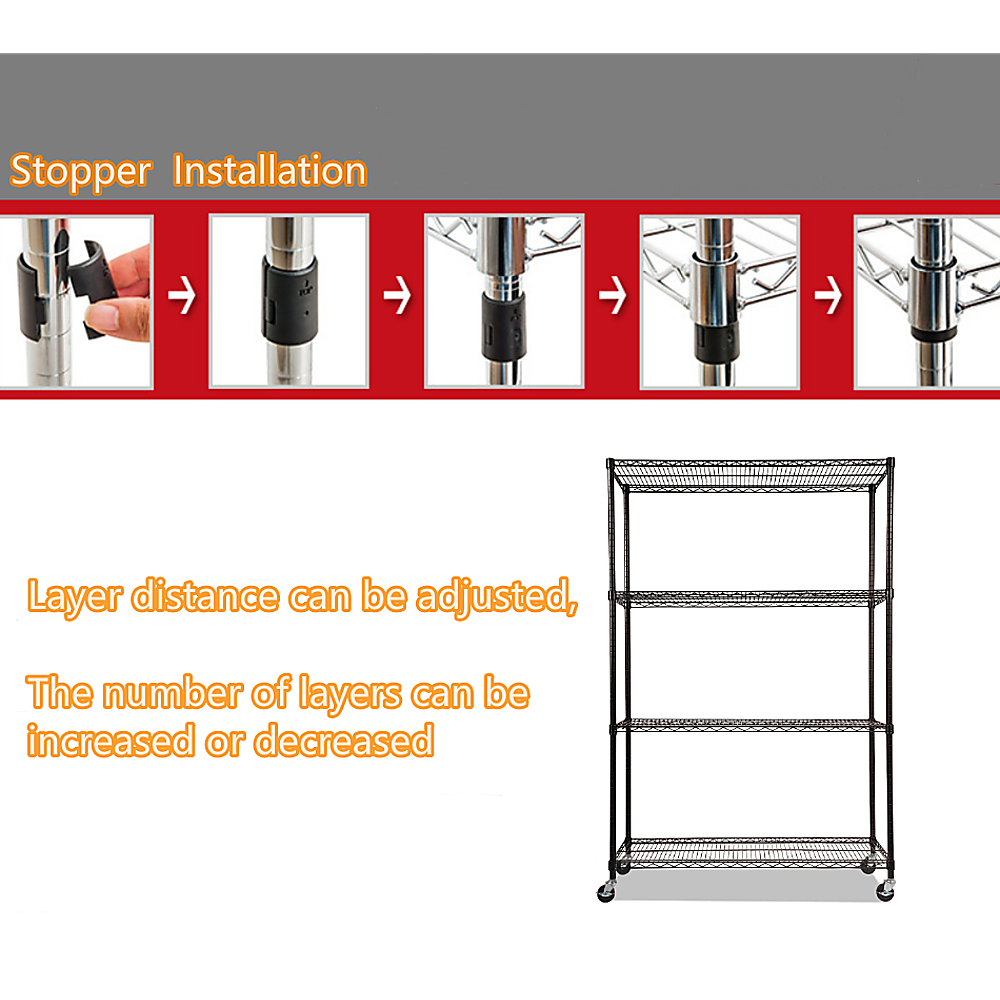 Modular Wire Storage Shelf 900 x 350 x 1800mm Steel Shelving