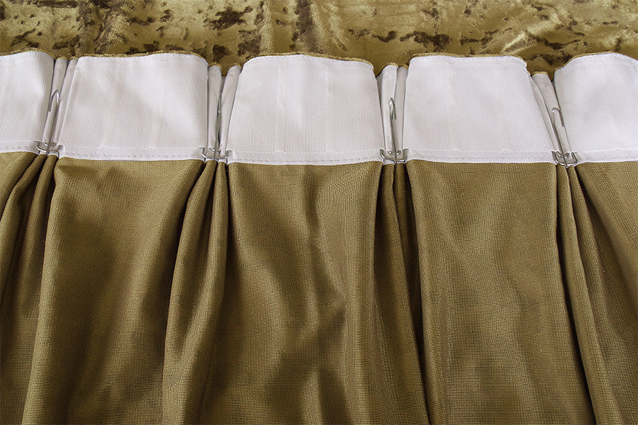 Large Thick Velvet Curtain Stunning Flocking 560x230cm+30Hooks Gold