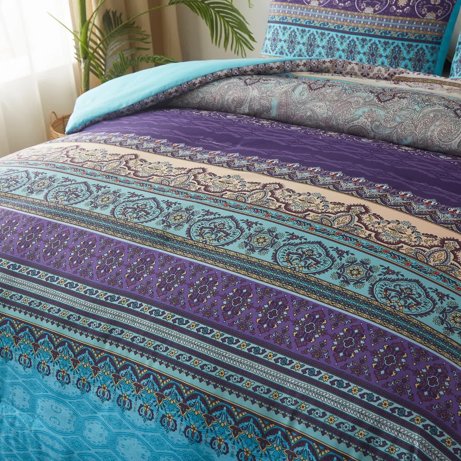 Boho Glow Teal Bedding – 3‑Piece Comforter Set for Relaxed Spaces