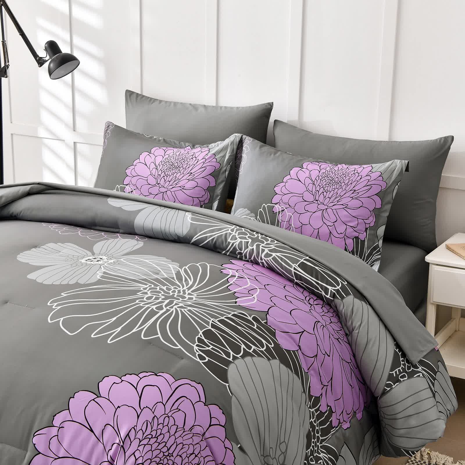 Cloud Nine grey purple Bedding – 3‑Piece Comforter Set for Everyday Chill