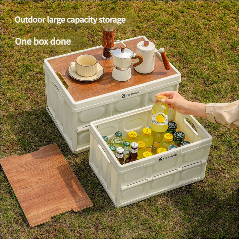 54*36*29 cm Collapsible Green Outdoor Storage Box | Large Capacity, Foldable to 7cm, Durable Design