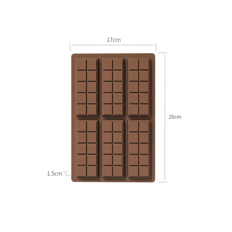 (5 PCS )YH916 Silicone Chocolate Bar Mold - BPA-Free, Heat-Resistant, Non-Stick Baking Tray, Measures 26 cm x 17 cm x 1.5 cm