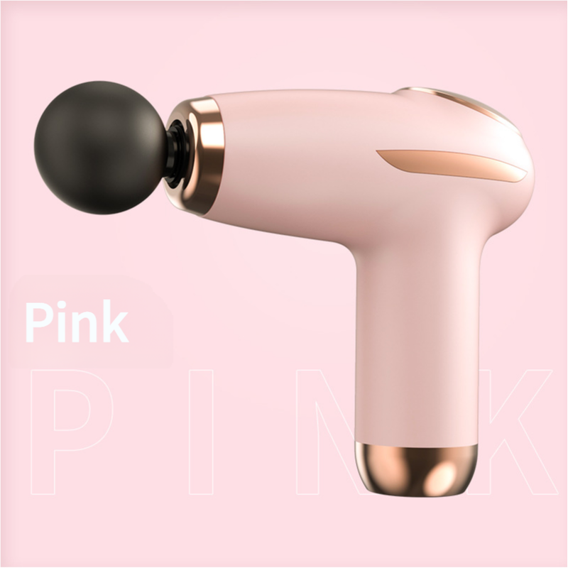 Pink Mini Portable Fascia Gun - 6-Speed Adjustable Muscle Massage Gun, Type-C Charging, 5W Power