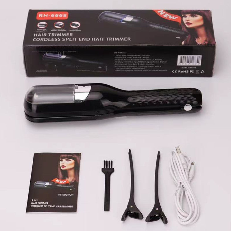 Black  Mini - Automatic, Hair Repair Split End Remover Trimmer For Dry, Splitting, Damaged And Brittle Split Ends, Men And Women Hair Styling Beauty Tool