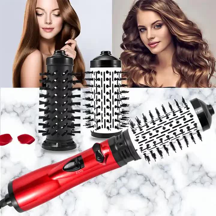 Gray purple Automatic Large Wave Curling Iron | 2-in-1 Volumizing Hot Air Brush & Styling Comb