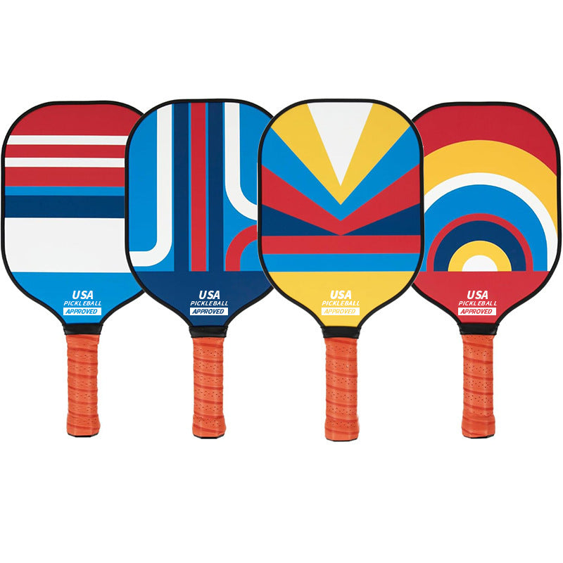 Style 2 Colorful Geometric Patterns Fiberglass Pickleball Paddle - Lightweight 220g with Anti-Slip TPU Grip for Outdoor Sports