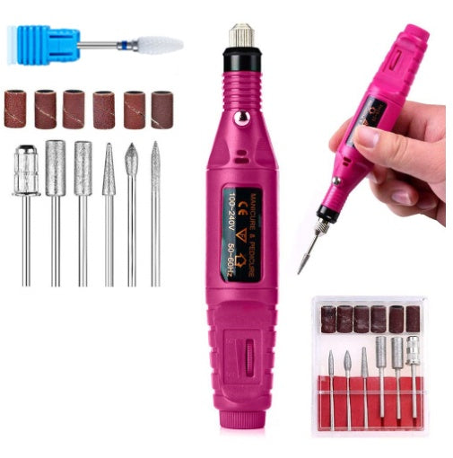 Regular Set With Corn Head Portable Electric Nail Drill Kit - USB Manicure Pedicure Polishing & Shaping Tool Set