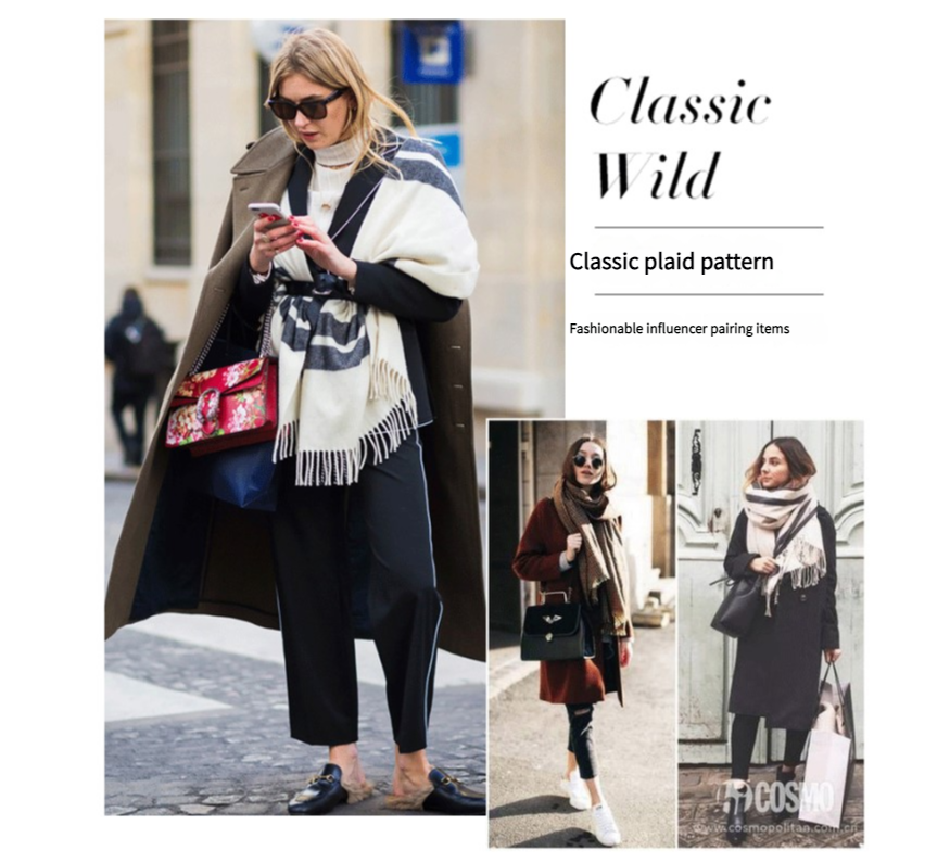 Cozy Color Block Fringe Scarf - Pink and Grey Shawl for Fall and Winter