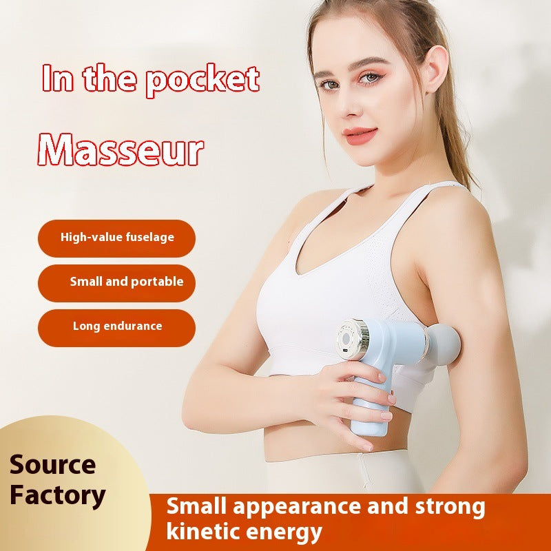 Ivory Mini Portable Massage Gun - Deep Tissue 6mm Relief with 4 Massage Heads and Bass Noise Cancellation