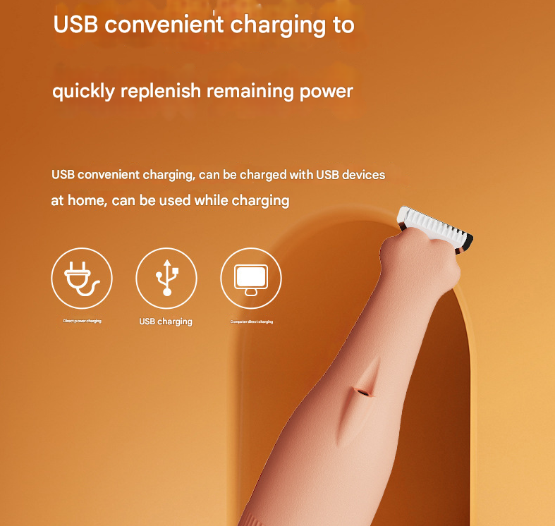 Khaki Precision Pet Paw Trimmer - Waterproof & Rechargeable Grooming Clipper for Dog & Cat Paws, Eyes, and Ears